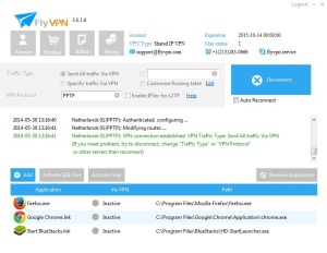 Connected FlyVPN Netherlands VPN